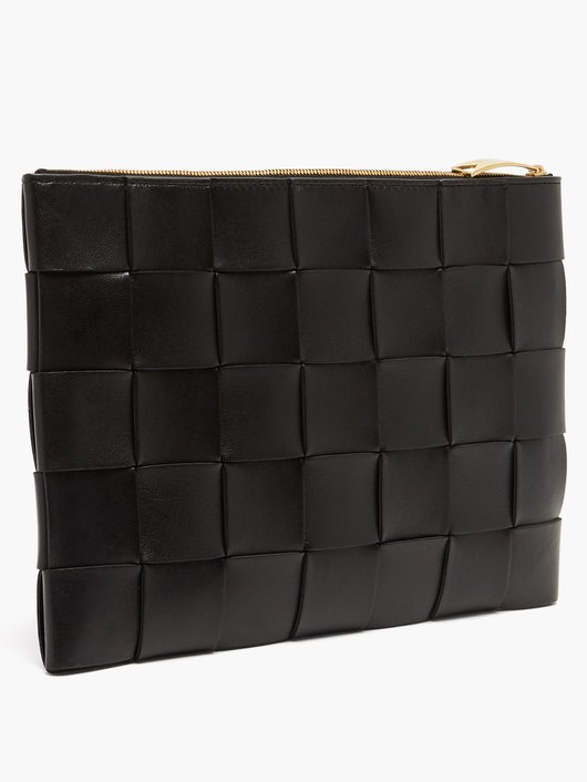 Bottega Veneta Cassette Intrecciato-leather pouch