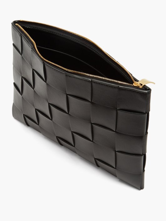 Bottega Veneta Cassette Intrecciato-leather pouch