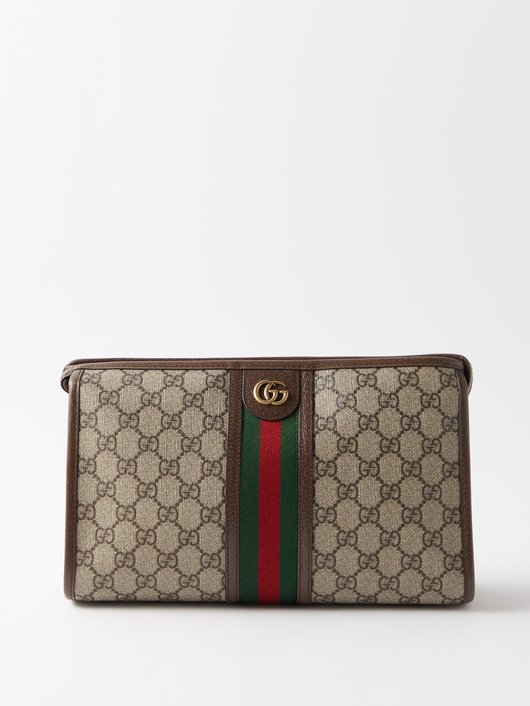 Gucci GG-logo coated-canvas pouch