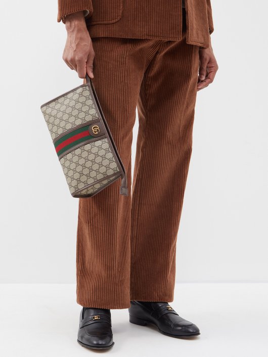 Gucci GG-logo coated-canvas pouch