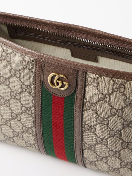 Gucci GG-logo coated-canvas pouch