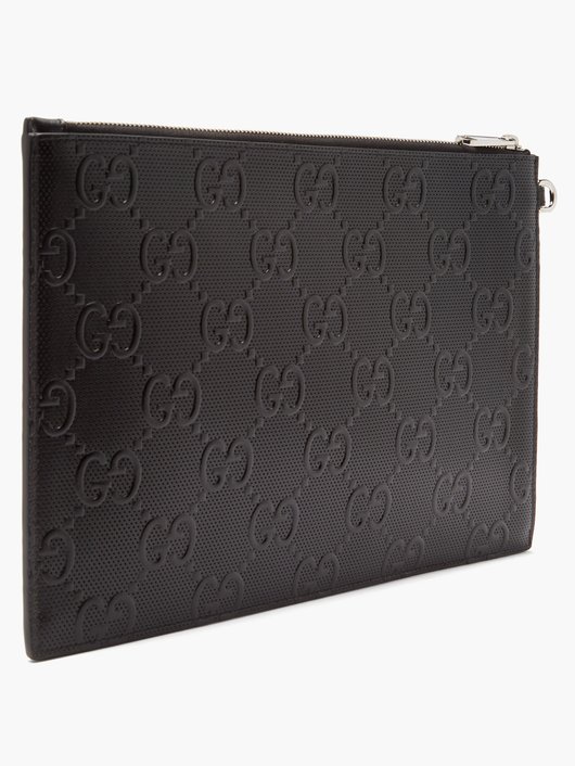 Gucci GG-embossed leather pouch