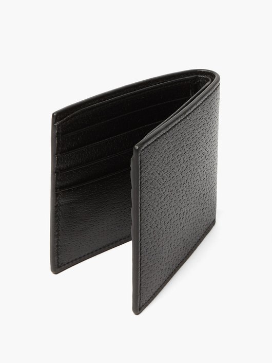 Gucci Bee-plaque leather bi-fold wallet