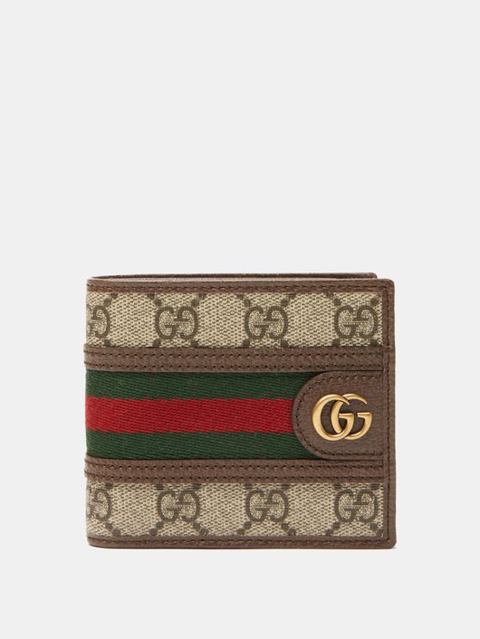 Gucci GG-jacquard canvas and leather bi-fold wallet