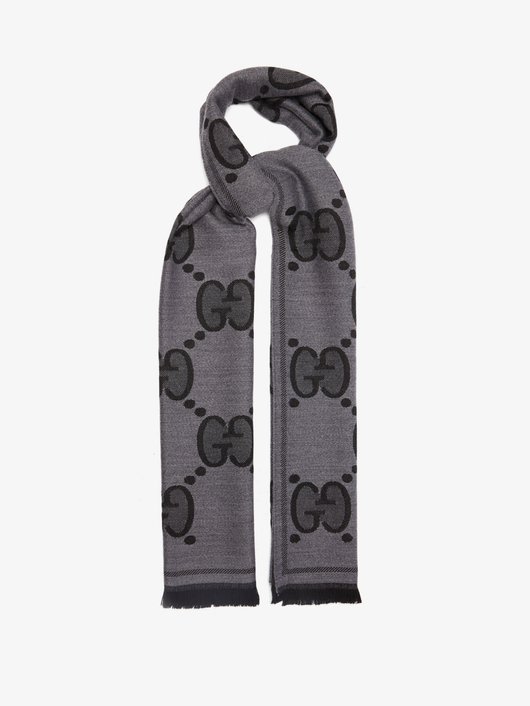 Gucci GG-jacquard wool scarf