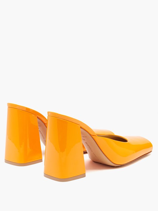 Bottega Veneta Supergloss square-toe leather mules