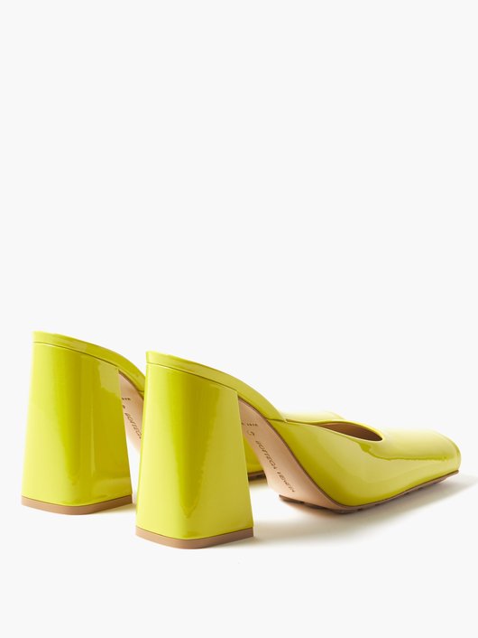 Bottega Veneta Supergloss square-toe leather mules