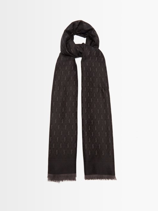 Saint Laurent YSL-jacquard scarf