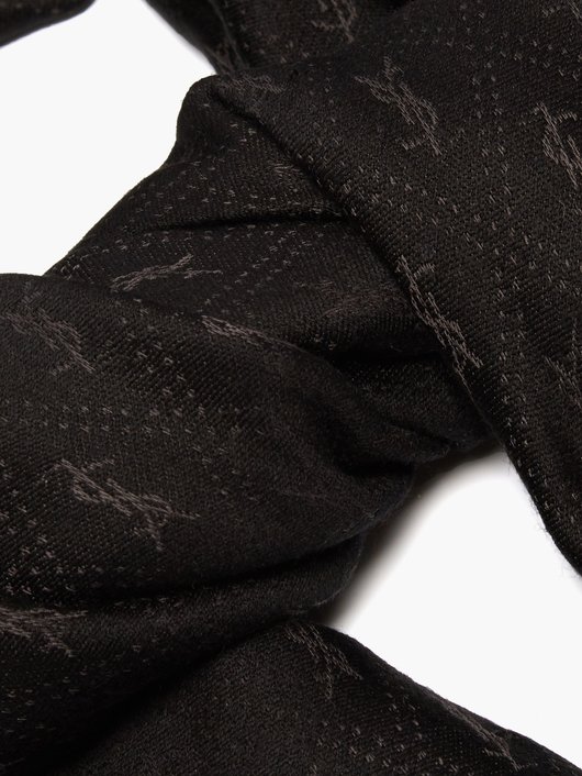 Saint Laurent YSL-jacquard scarf