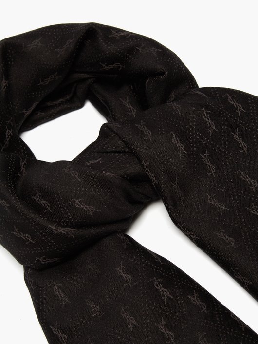 Saint Laurent YSL-jacquard scarf