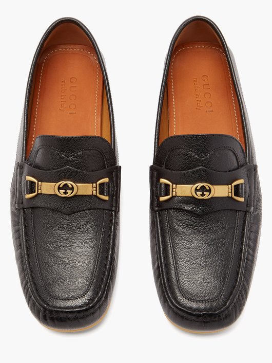 Gucci Ayrton GG-plaque leather loafers