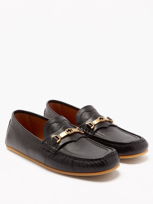 Gucci Ayrton GG-plaque leather loafers