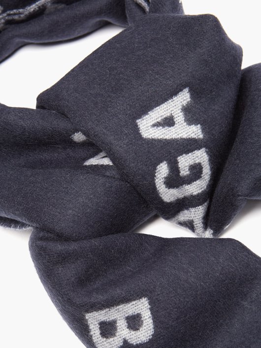 Balenciaga Logo-jacquard wool scarf