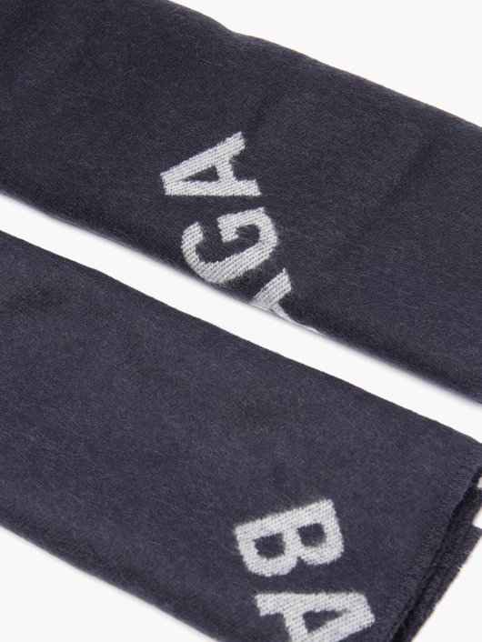 Balenciaga Logo-jacquard wool scarf