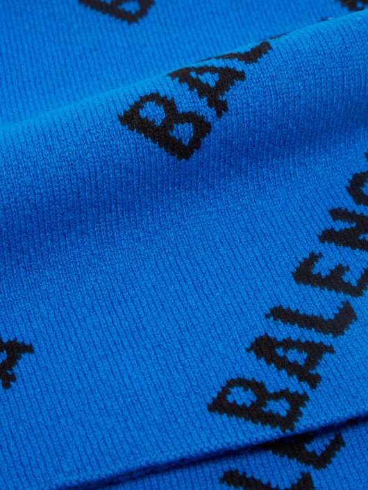 Balenciaga Logo-jacquard wool-blend scarf