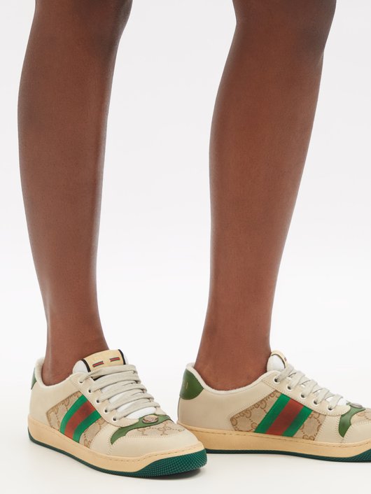 Gucci Screener GG-logo leather trainers