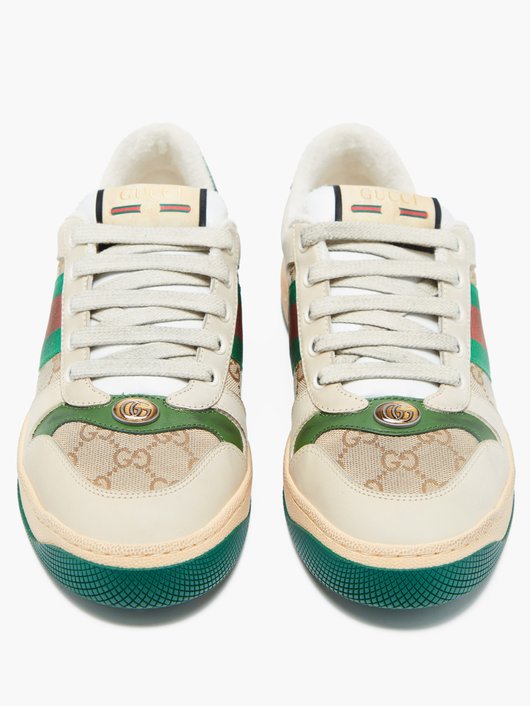 Gucci Screener GG-logo leather trainers