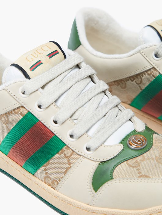 Gucci Screener GG-logo leather trainers