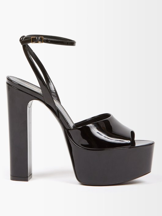 Saint Laurent Jodie patent-leather platform sandals