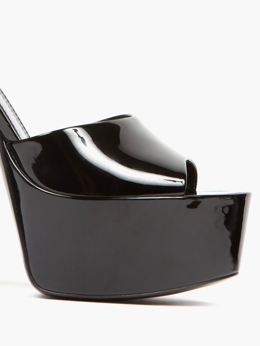 Saint Laurent Jodie patent-leather platform sandals