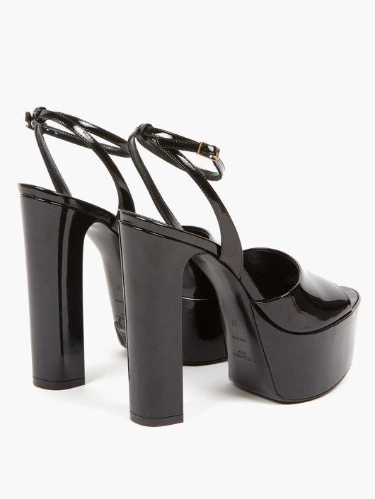 Saint Laurent Jodie patent-leather platform sandals