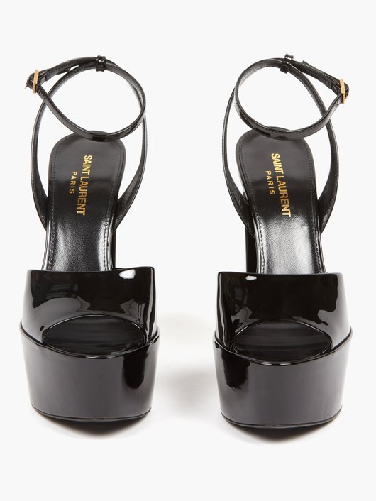 Saint Laurent Jodie patent-leather platform sandals