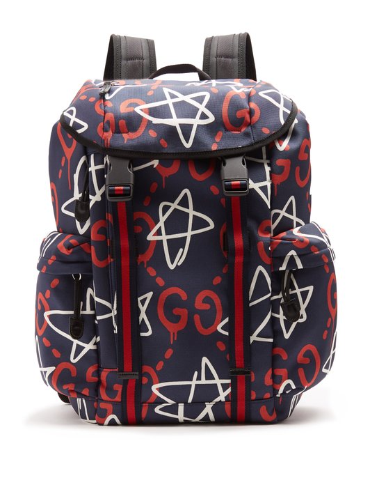 BALO GUCCI Gucci Ghost-print canvas backpack