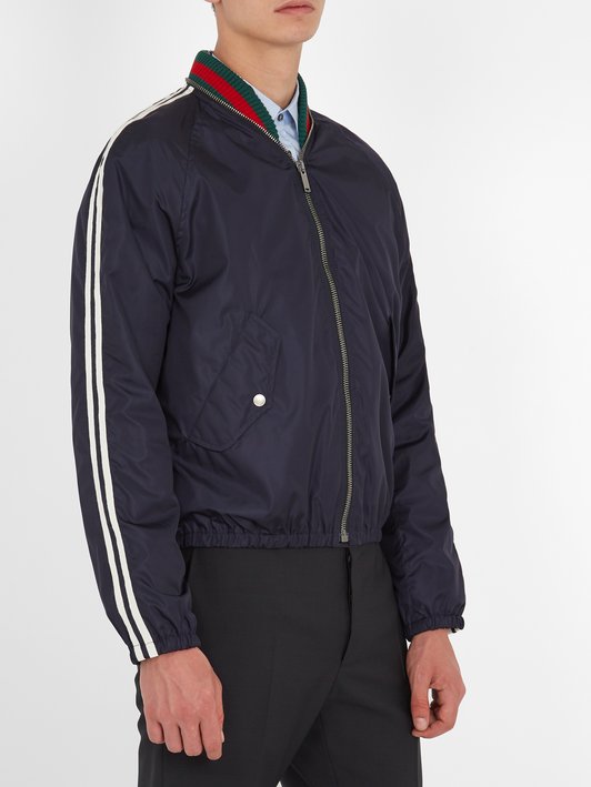 Gucci Web-detail nylon bomber jacket 