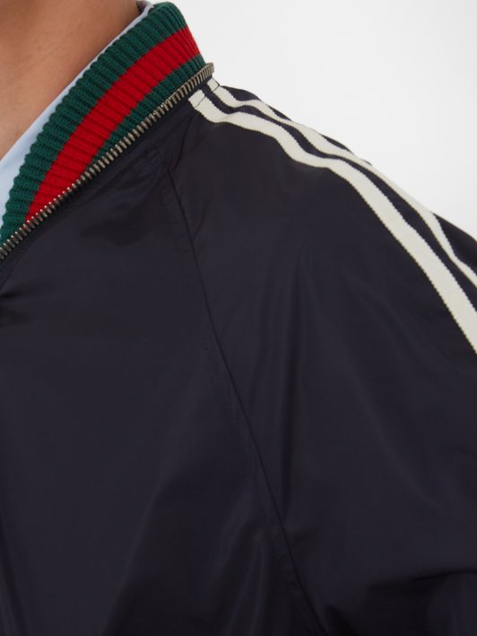 Gucci Web-detail nylon bomber jacket 