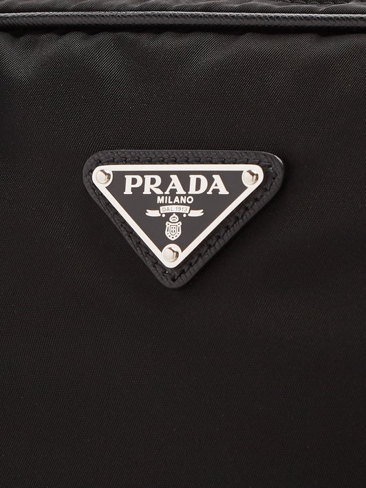 Prada Leather-trimmed nylon briefcase