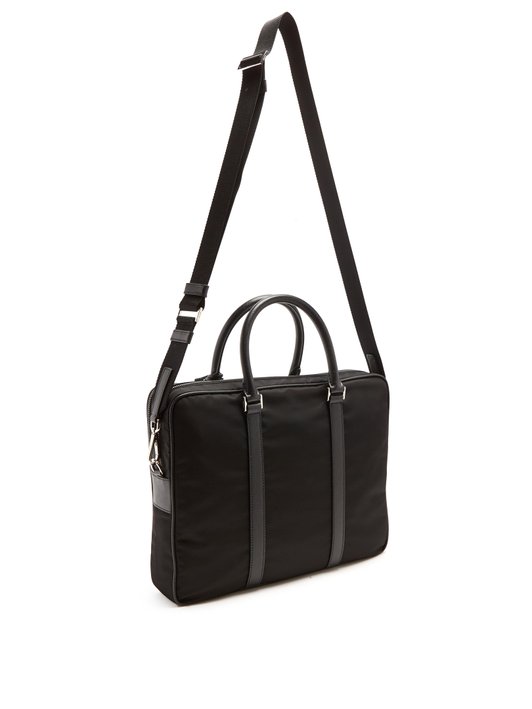 Prada Leather-trimmed nylon briefcase	