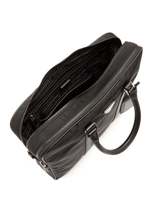 Prada Leather-trimmed nylon briefcase	