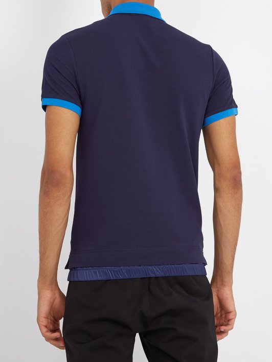 Moncler Grenoble Contrast-trim logo-appliqué cotton polo shirt