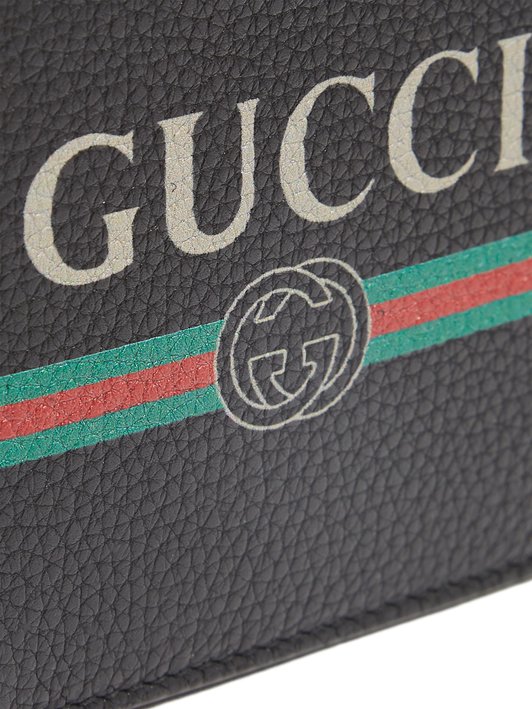 Gucci Logo-print bi-fold leather wallet