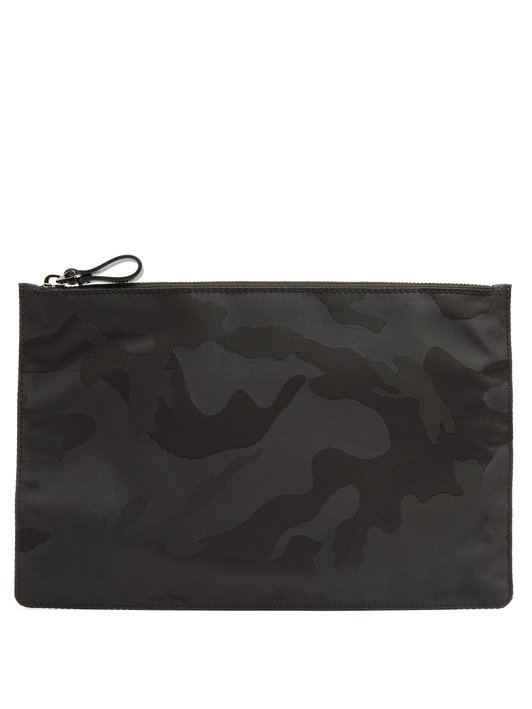 Valentino Camouflage-jacquard pouch