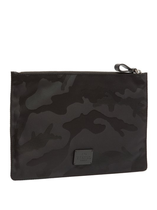 Valentino Camouflage-jacquard pouch