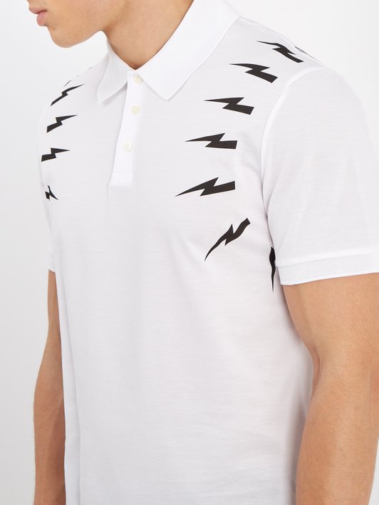 Neil Barrett Thunderbolt cotton polo shirt 