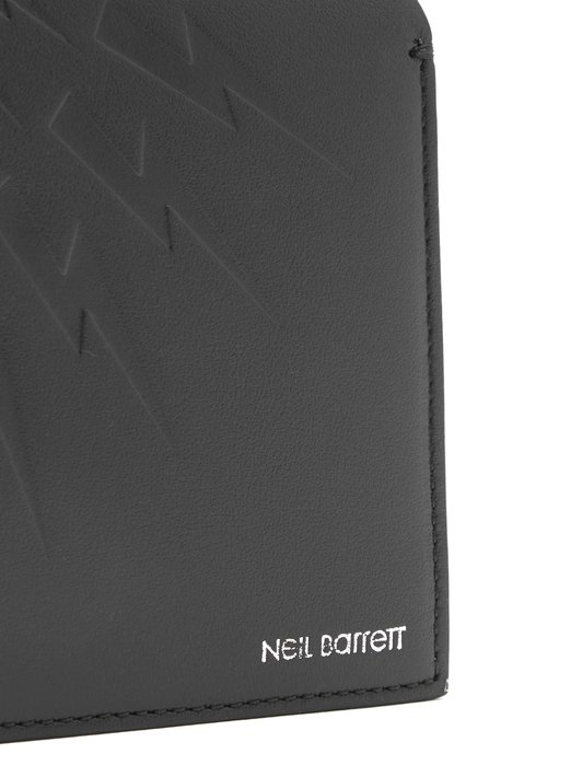 Neil Barrett Lightning-bolt debossed leather wallet  
