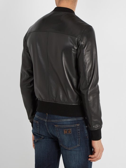 Dolce & Gabbana Leather bomber jacket