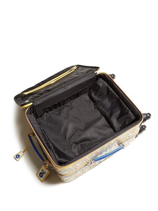 Dolce & Gabbana Majolica-print leather suitcase