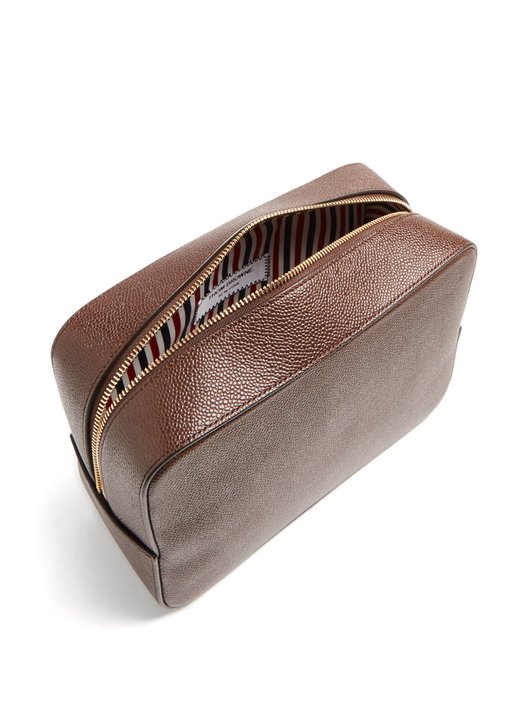 Thom Browne Grained-leather washbag