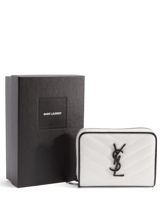 Saint Laurent Monogramme quilted pebbled-leather wallet