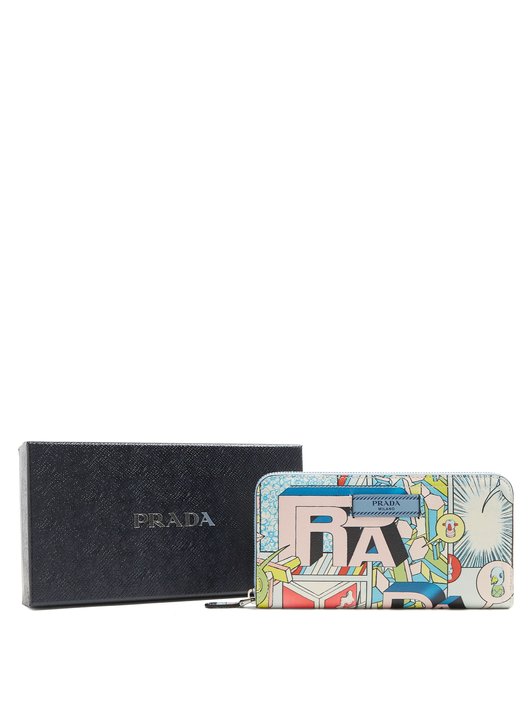 Prada Comic-strip print leather wallet
