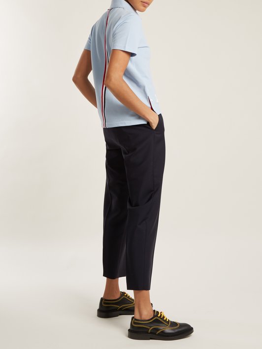 Thom Browne Striped-detail cotton-piqué polo shirt