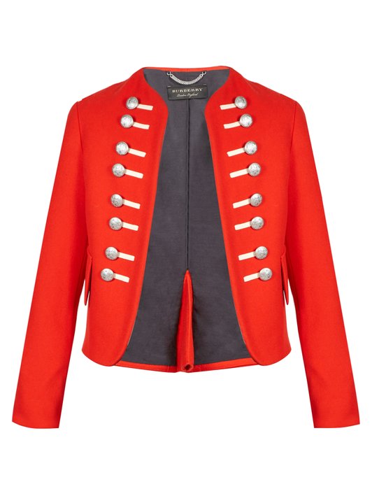 Burberry Button-embellished wool military jacket
