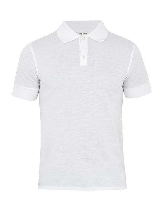 Saint Laurent Logo-embroidered cotton polo shirt