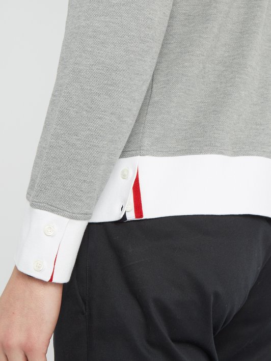 Thom Browne Long-sleeved cotton-piqué polo shirt