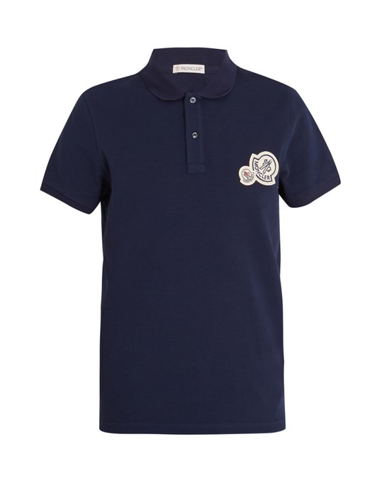 Moncler Logo-appliqué cotton-piqué polo shirt