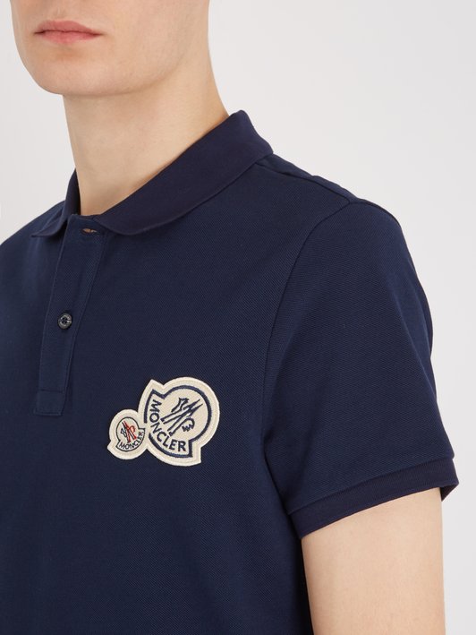 Moncler Logo-appliqué cotton-piqué polo shirt