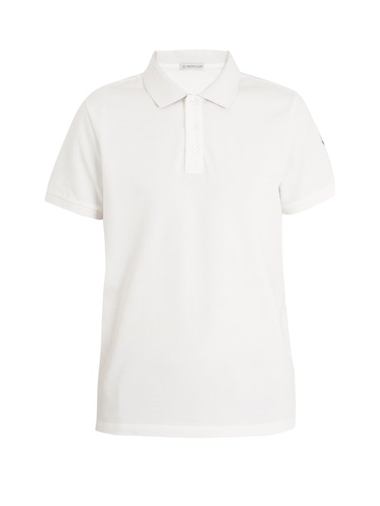 Moncler Contrast reverse-collar cotton-piqué polo shirt